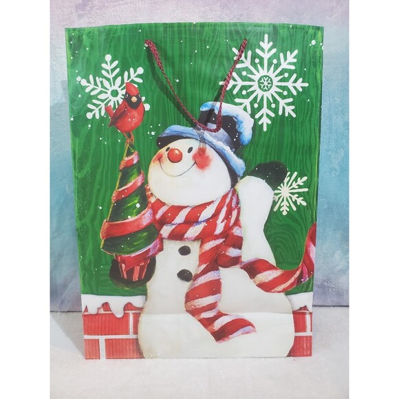 Snowman Christmas Tree Bird Christmas Holiday Bag 18" - Picture 1 of 5